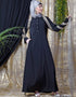 Muslim Front Open Daily Wear Abaya Black