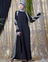 Muslim Front Open Daily Wear Abaya Black
