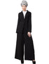 Islamic Executive Two Piece Contemporary Coat Pant Cum Abaya Black