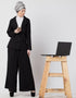 Islamic Executive Two Piece Contemporary Coat Pant Cum Abaya Black