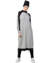 Arabic Contrast Knits Sports Abaya With Legging Grey