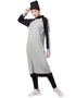 Arabic Contrast Knits Sports Abaya With Legging Grey