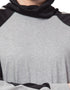 Arabic Contrast Knits Sports Abaya With Legging Grey
