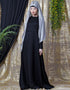 Women Side Open Band At Waist Nida Abaya Black