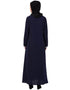 Modest Contrast Piping at Sleeve Casual Abaya Navy Blue