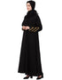 Muslimah Golden Triangle Lace at Sleeve Casual Abaya Black