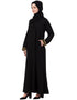 Chic Golden Lace at Sleeve Casual Abaya Black