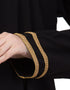 Chic Golden Lace at Sleeve Casual Abaya Black