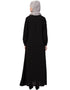 Dubai Front Open white patch pocket Casual Abaya Black
