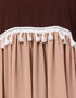 Muslim Two Color With Lace Gathered Abaya Brown