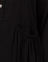 Arabic Front Gathered Pocket Casual Abaya Black