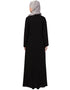 Arabic Front Gathered Pocket Casual Abaya Black