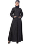 Women Patch Pocket Denim Abaya Black