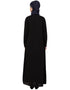 Muslimah Princess Seam Contrast Pipping Executive Abaya Black