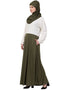 Trendy Lace Body Solid Skirt Two Color Abaya White