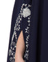 Muslim Silver Zari Embroidered Irani Nida Kaftan Navy Blue