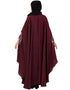 Modest Silver Zari Embroidered Irani Nida Kaftan Maroon