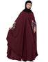 Modest Silver Zari Embroidered Irani Nida Kaftan Maroon