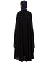 Islamic Contrast Zari Embroidered Irani Kaftan Black