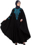 Islamic Contrast Zari Embroidered Irani Kaftan Black