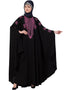 Arabic Contrast Zari Embroidered Irani Kaftan Black
