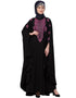 Arabic Contrast Zari Embroidered Irani Kaftan Black