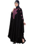 Arabic Contrast Zari Embroidered Irani Kaftan Black