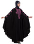 Arabic Contrast Zari Embroidered Irani Kaftan Black