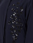 Muslimah Hand Embroidered Front Open Abaya Navy Blue