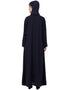 Muslimah Hand Embroidered Front Open Abaya Navy Blue