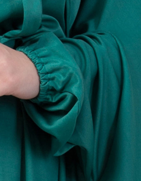 Modern Extra Nose Piece Head To Toe Free Size Jilbab Green