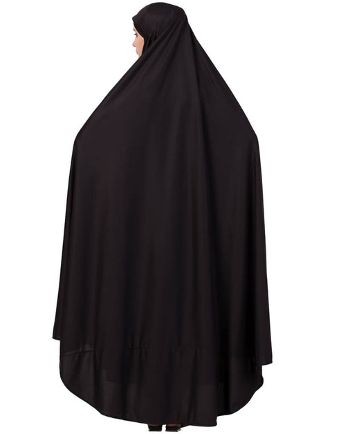 Muslim Extra Nose Piece Head To Toe Free Size Jilbab Black