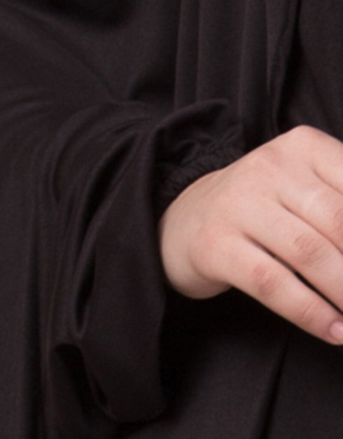 Muslim Extra Nose Piece Head To Toe Free Size Jilbab Black