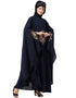 Muslimah Center Embroidered Irani Kaftan Navy Blue