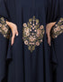 Muslimah Center Embroidered Irani Kaftan Navy Blue