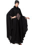 Chic Center Embroidered Irani Kaftan Black