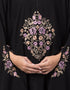 Chic Center Embroidered Irani Kaftan Black