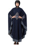 Trendy Center Embroidered with Contrast band Irani Kaftan Navy Blue