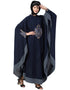 Trendy Center Embroidered with Contrast band Irani Kaftan Navy Blue