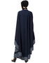 Trendy Center Embroidered with Contrast band Irani Kaftan Navy Blue