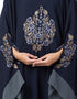 Trendy Center Embroidered with Contrast band Irani Kaftan Navy Blue