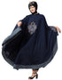Trendy Center Embroidered with Contrast band Irani Kaftan Navy Blue