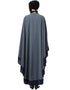 Modern Center Embroidered with Contrast band Irani Kaftan Grey