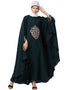 Dubai Center Embroidered Irani Kaftan Green