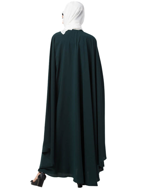 Dubai Center Embroidered Irani Kaftan Green