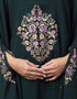 Dubai Center Embroidered Irani Kaftan Green