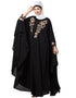 Muslim Neck Embroidered Irani Kaftan Black