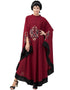 Islamic Center Embroidered with Contrast band Irani Kaftan Maroon