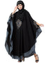 Arabic Center Embroidered with Contrast band Irani Kaftan Black