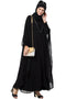 Muslimah Dabble layer kaftan cum Abaya Black